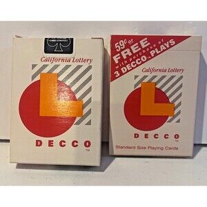 Vintage California Lottery Decco Playing Cards (2 Decks)